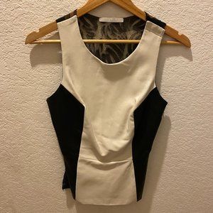 Jason Wu | Contrast Lambskin Leather Top